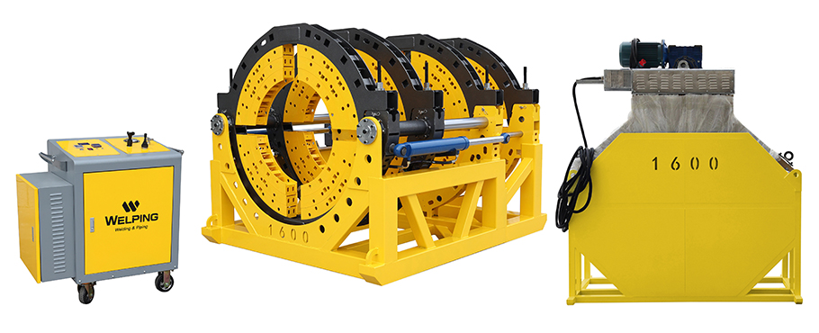 ماكينة لحام تناكبي (لحام مواسير بلاستيك بقطر من 1200 إلى 1600 مم)، مع قفل هيدروليكي